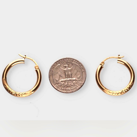 10k Hoop Earrings - Picture 2 of 3